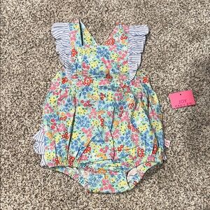 NWT Ruffle Butts Floral Ruffle Apron Romper